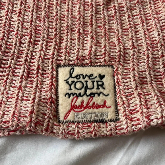 love your melon beanie hat red white knit zach sobiech edition - Picture 2 of 5